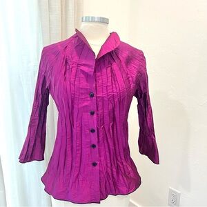 Beluva San Francisco Reversible Crinkled Taffeta Art to Wear Jacket Size M